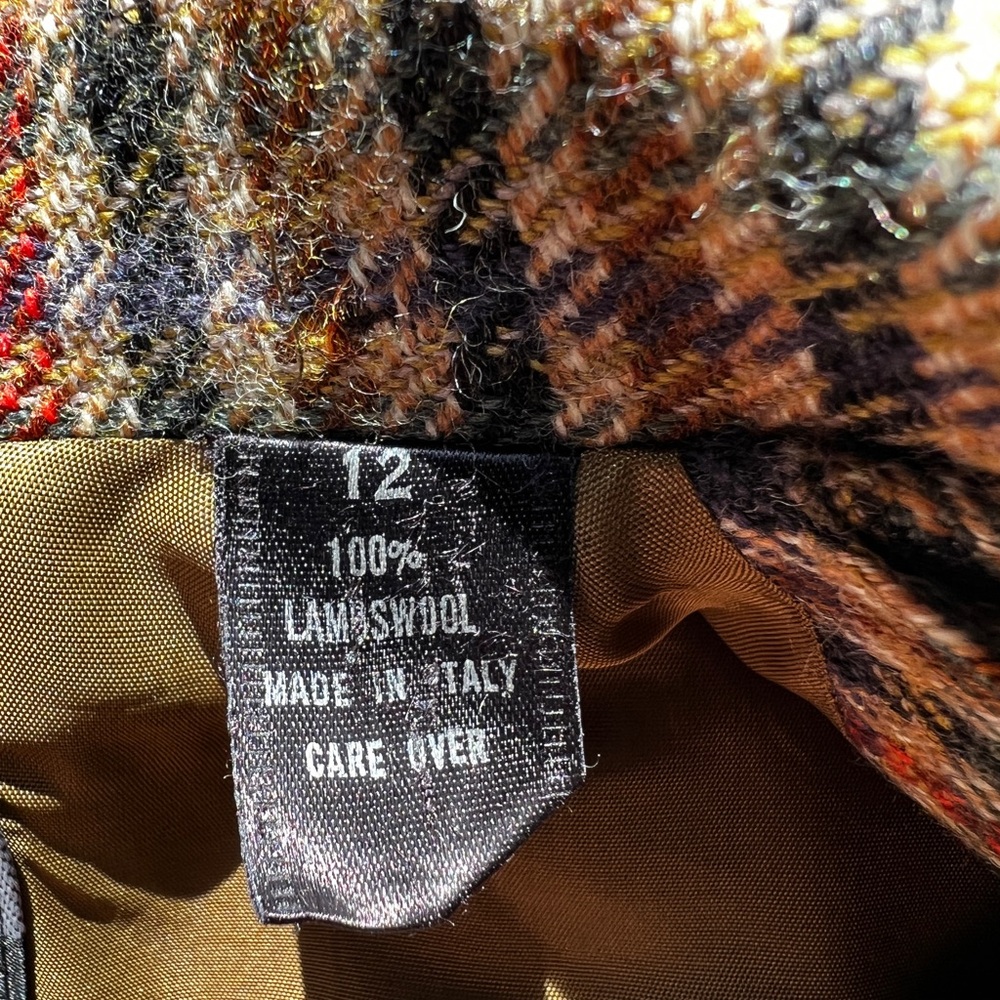 Ellen Tracy Wool Brown Plaid Double-Breasted Blazer PLEASE SEE LAST PHOTO - Picture 3 of 5